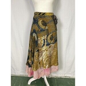 🎄FLASH XMAS SALE!🎁 Dori Style Silk Wrap Boho Maxi Skirt Reversible Multi Wear